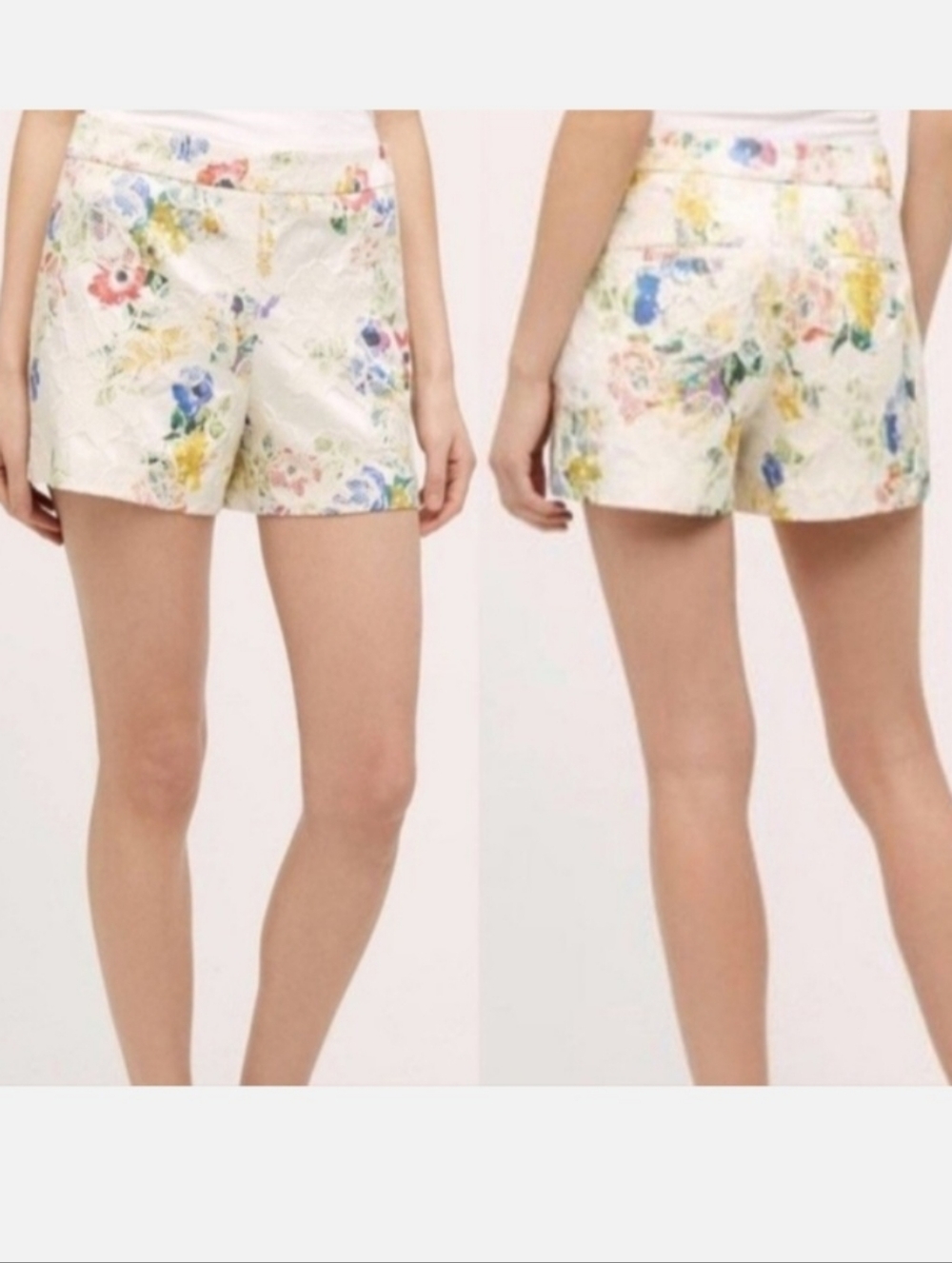 Anthropologie elevenses Catalonia floral lace shorts 8